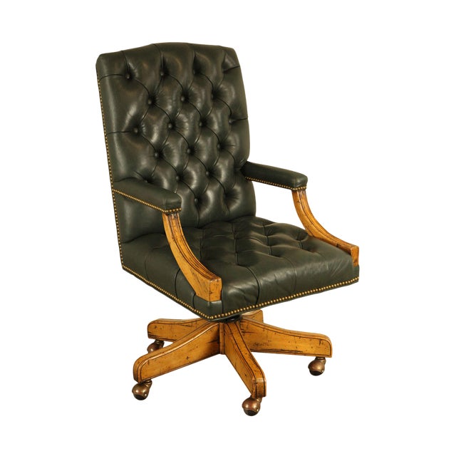 Tufted leather office chair clearance