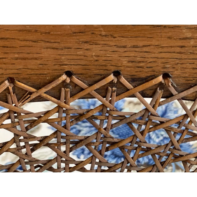 Antique Oak Medallion Cane Back Bench Settee For Sale - Image 9 of 12