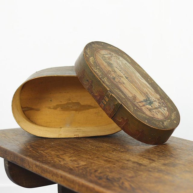 Folk Art Painted Bentwood Box For Sale - Image 4 of 9