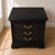 Wood Pair of Vintage Black Painted French Provincial 3-Drawer Nightstands With Gilded Brass Hardware For Sale - Image 7 of 8