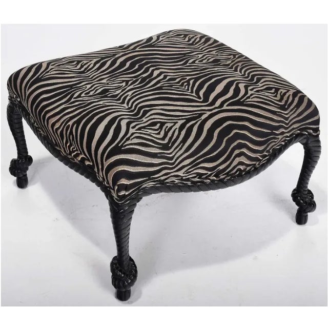 Textile 1970s Wieman Rope and Tassel Chairs and Matching Ottoman - 3 Pieces For Sale - Image 7 of 10