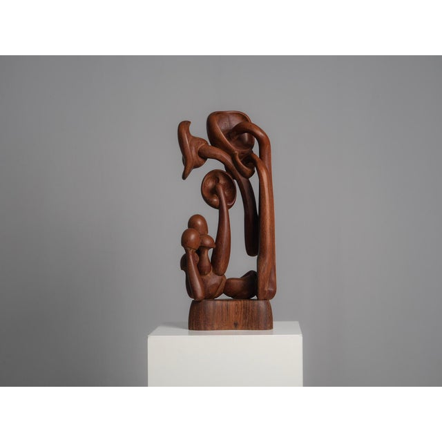 Unknown, Organic Floral Wood Sculpture, 1970s, Wood For Sale - Image 4 of 10