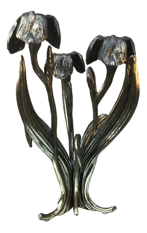 Brass Floral Candlestick attributed to Antonella Saviato, 1960s