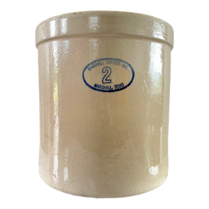 Vintage Marshall Pottery Two Gallon Fermenting Crock Farmhouse Country Storage Vessel