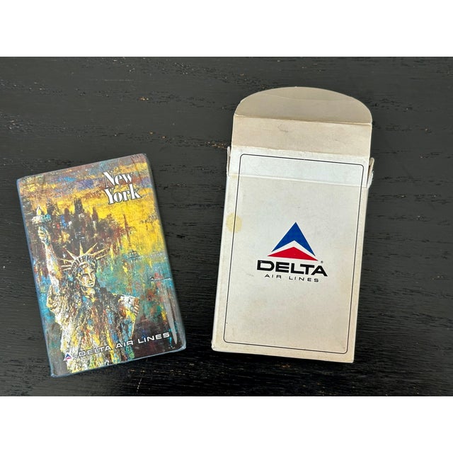 Paper Vintage Delta Airlines Jack Laycox Statue of Liberty New York City Playing Cards For Sale - Image 7 of 9