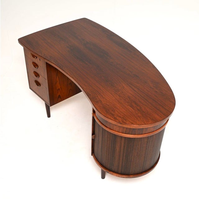Vintage Danish Carved Boomerang Desk from Feldballes Møbelfabrik, 1950 For Sale - Image 10 of 11