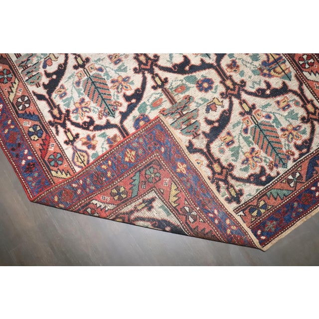 Ivory Antique Persian Bakhtiari Rug - 3'6" x 6' For Sale - Image 4 of 6
