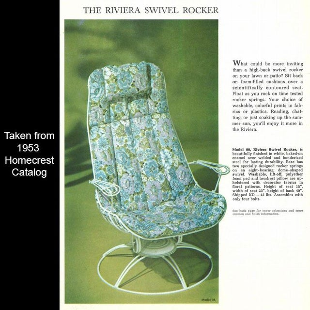 MCM Model 90 "Riviera" Swivel Springer Iron Lounge Chair W/ Ottoman by Homecrest For Sale - Image 15 of 15