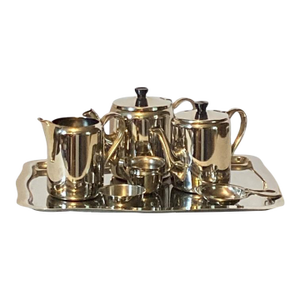 6-Piece Besozzi Y Garcia Argentina Stainless Steel Coffee and Tea Set With Additional Stainless Steel Tray