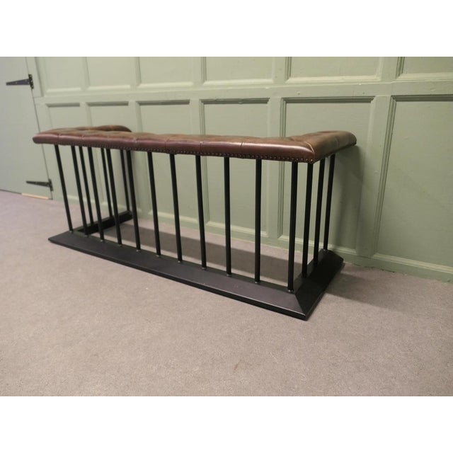 Metal Wrought Iron and Leather Club Fender For Sale - Image 7 of 9