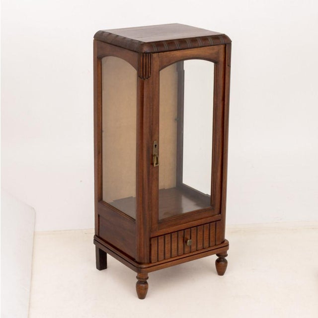 Wood Art Deco Walnut Display Cabinets, Pair For Sale - Image 7 of 11