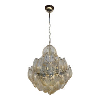 La Murrina Murano Chandelier in Amber & White For Sale