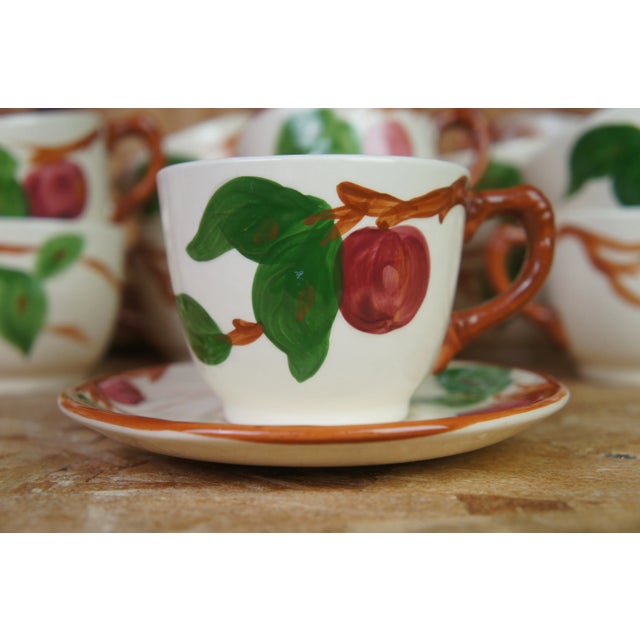 Vintage Franciscan Apple Pattern Dinnerware Hand Painted Usa England - 120 Piece For Sale - Image 9 of 13