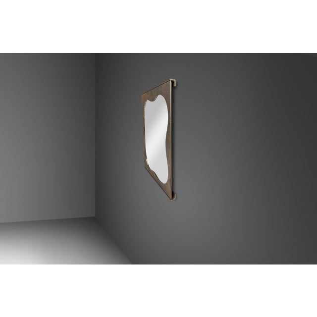 2020s Brutalist Industrial Mirror Cut From Raw Patinaed Architectural Steel by Mark Leblanc for Leblanc Studios, Usa, C. 2024 For Sale - Image 5 of 17