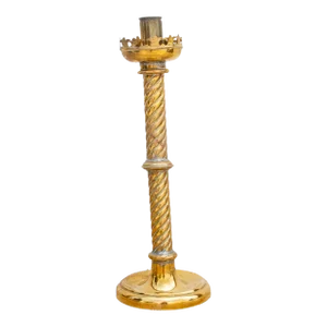 Tall Antique Brass Candle Holder
