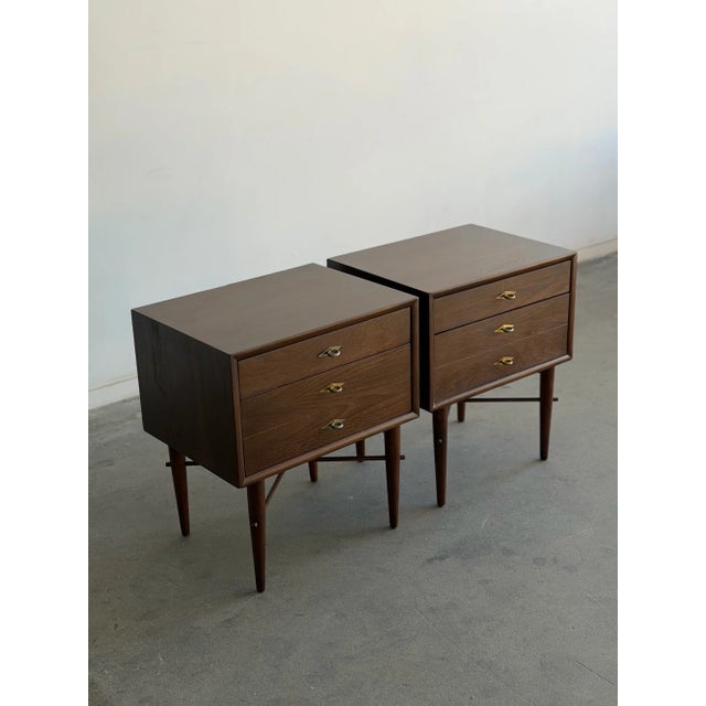 Wood 1960s Nightstands by American of Martinsville - Pair For Sale - Image 7 of 11