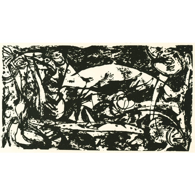 Extremely rare, original serigraph (silkscreen) after the black and white pour painting by Jackson Pollock, from the...