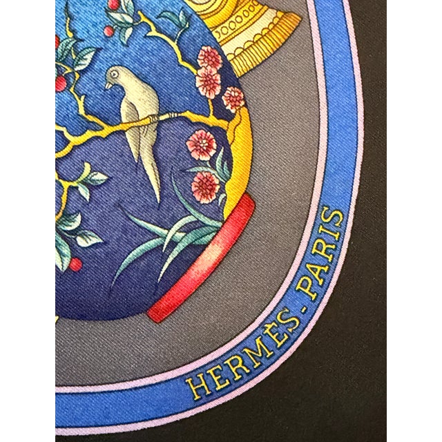 Black Hermès Les Flacons 2006 Silk Scarf Black and Grey Designed by Baschet Catherine For Sale - Image 8 of 9