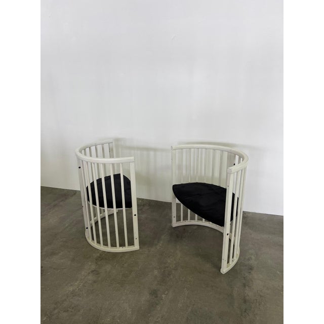 Set of Black & White Armchairs, 1970s, in Very Good conditions. Designed 1970 to 1979