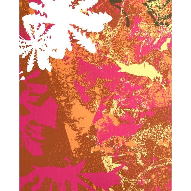 This is an artist sample from my series, Graphic Florals, with pretty shades of terra cotta, orange, pink and yellow....