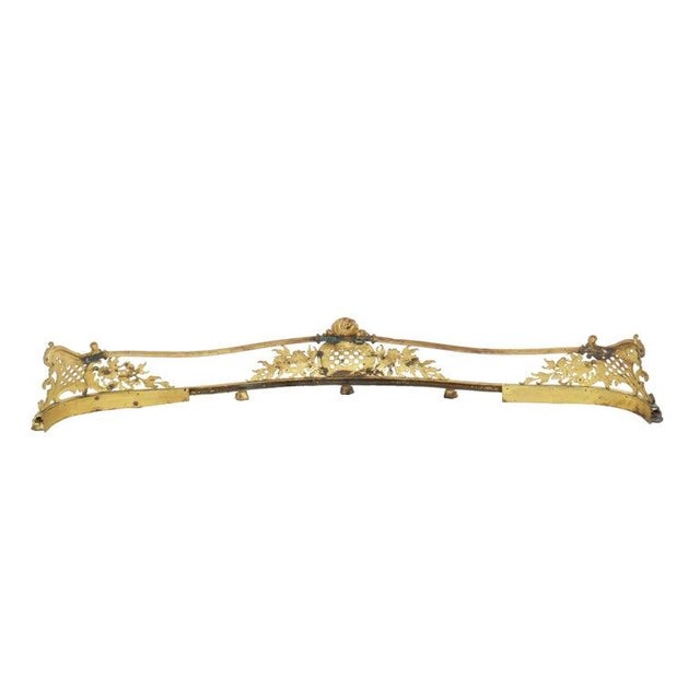 19th Century Oversized Antique French Louis XVI Gilt Bronze Fireplace Fender 19thC For Sale - Image 5 of 8