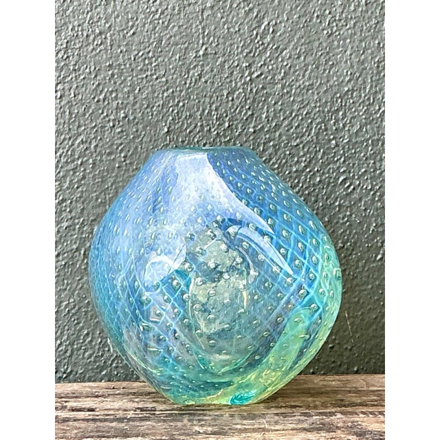 Vintage Italian Art Glass Vase For Sale - Image 12 of 12