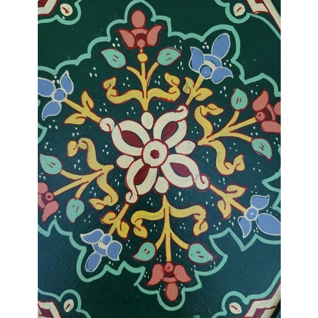 This is a 100% hand painted and hand carved Moroccan hexagonal shape side table or end table. Great handcraftsmanship...