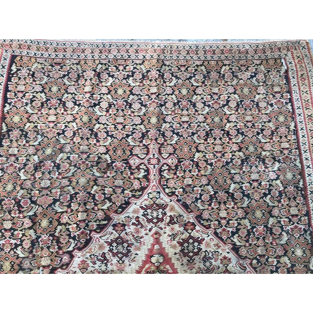 Antique Fine Senneh Kilim Rug, 1890s For Sale - Image 4 of 16
