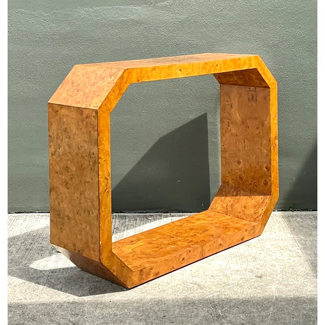 Vintage Burl Wood Console Table For Sale - Image 13 of 13