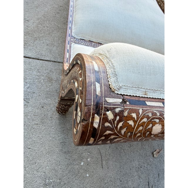 Wood Early 20th Century Levantine-Style Bone-Inlay Daybeds - Pair For Sale - Image 7 of 9