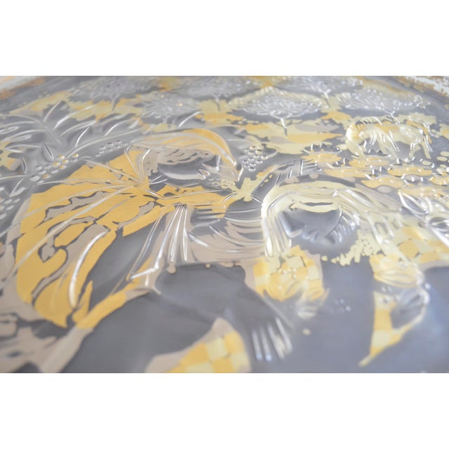 Wall plate by the Danish designer Bjørn Wiinblad for the Rosenthal company Glass plate in metal back plate, with gilding...