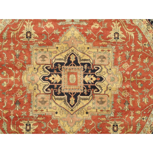 2020s Pasargad DC Fine Hand Knotted Persian Serapi Design Round Rug For Sale - Image 5 of 5