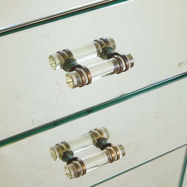 Metal French Mirrored Chest of Drawers, 1940s For Sale - Image 7 of 11
