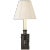 Traditional Visual Comfort Signature French Single Library Sconce in Bronze with Linen Shade For Sale - Image 3 of 3
