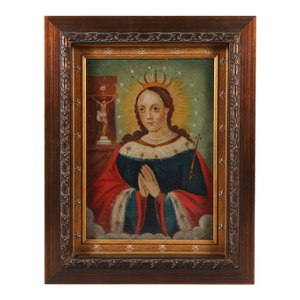 Saint Hedwig, Oil on Tin, 19th Century