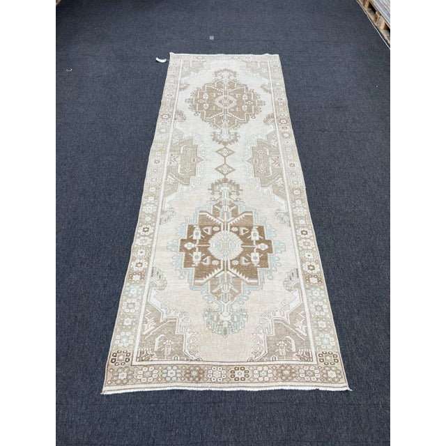 Mid-Century Modern Persian Vintage Hand-Knotted Hamadan Runner Rug For Sale - Image 3 of 6
