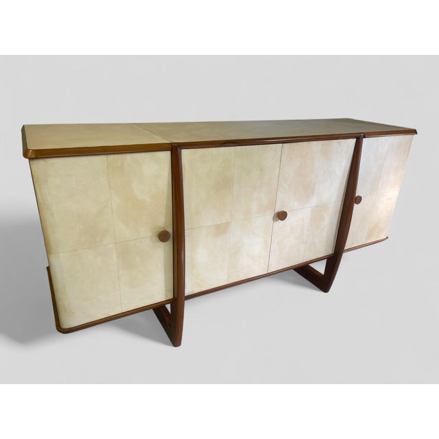 Wood Art Deco Italian Sideboard in Parchment, 1940s For Sale - Image 7 of 18