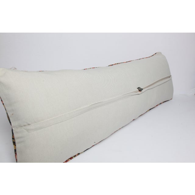 Decorative Lumbar Pillow Cover - Antique Tribal Persian Cushion Cover -16' X 46'' For Sale In Tampa - Image 6 of 7