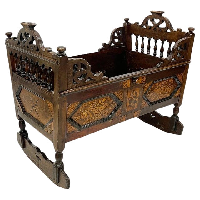 18th Century English Oak Childrens Cradle For Sale
