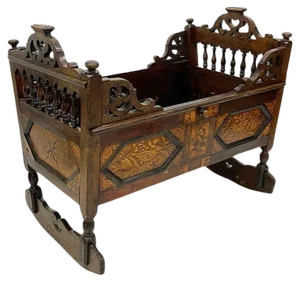 18th Century English Oak Childrens Cradle