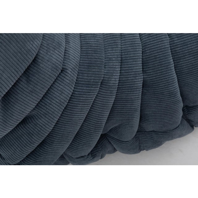 Authentic Restored Togo Fireside Chair and Ottoman in Graphite Grey Corduroy - Vintage Ligne Roset For Sale - Image 14 of 17