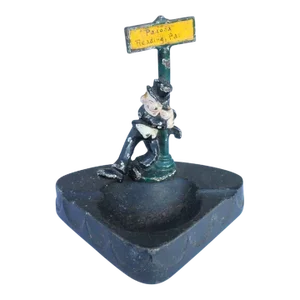 Early 20th Century Reading Pagoda Cast Iron Hand Painted Ashtray by Wilton Prod. Wrightsville, Pa