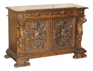 Antique French Sideboard in Walnut, 1850