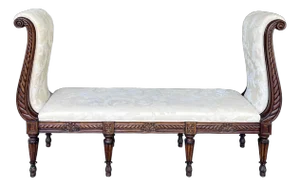 Statement Carved Regency Style Windiw Bench