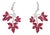 Ruby Diamond Maple Leaf Earrings Estate 1.5" Drops 18k White Gold Fine Jewelry, Pair For Sale