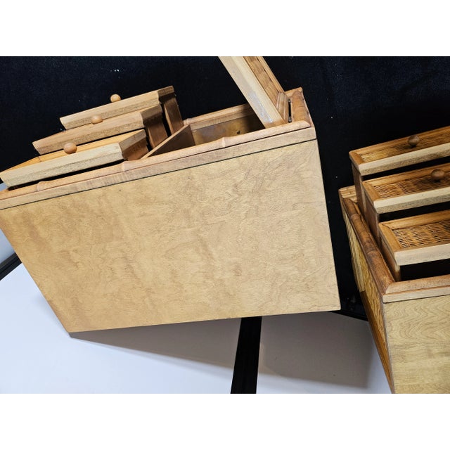 1970s American of Martinsville Rattan Night Stands - a Pair For Sale - Image 12 of 12