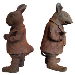 Iron Garden Figures, 1950s, Set of 2 For Sale
