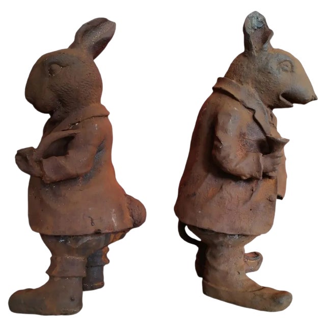 Iron Garden Figures, 1950s, Set of 2 For Sale
