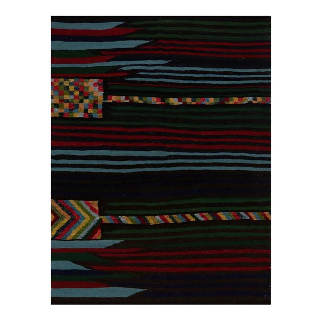 Handwoven Scandinavian Style Persian Kilim Area Rug - 4′5" × 5′9″ For Sale