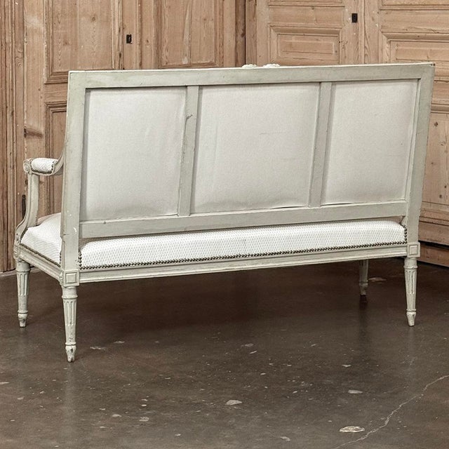 19th Century French Louis XVI Painted Canapé ~ Settee For Sale - Image 18 of 18